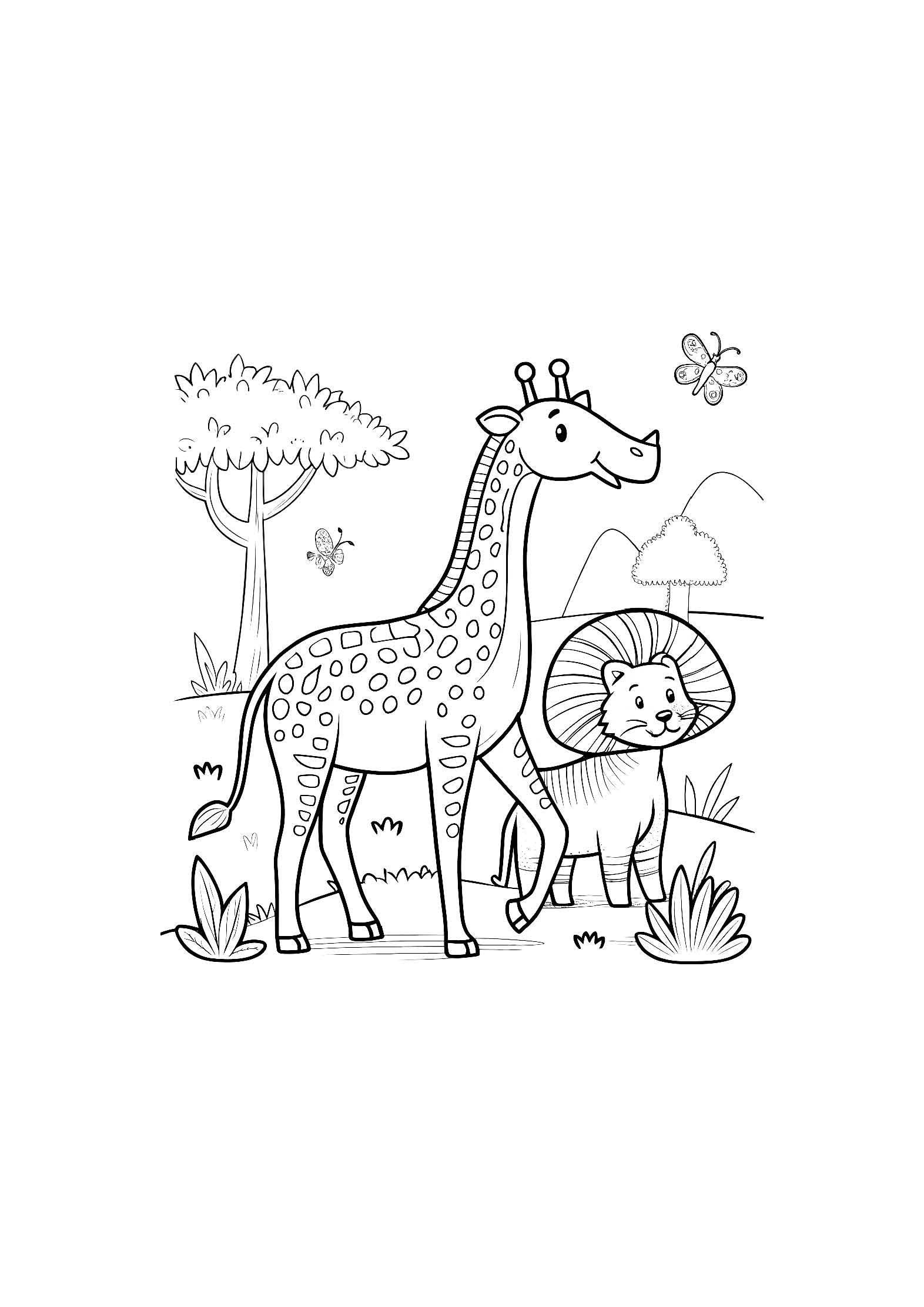 African Wildlife Coloring Book for Kids – 20 Printable A4 Pages – Explore Majestic Animals of Africa – Digital PDF Download
