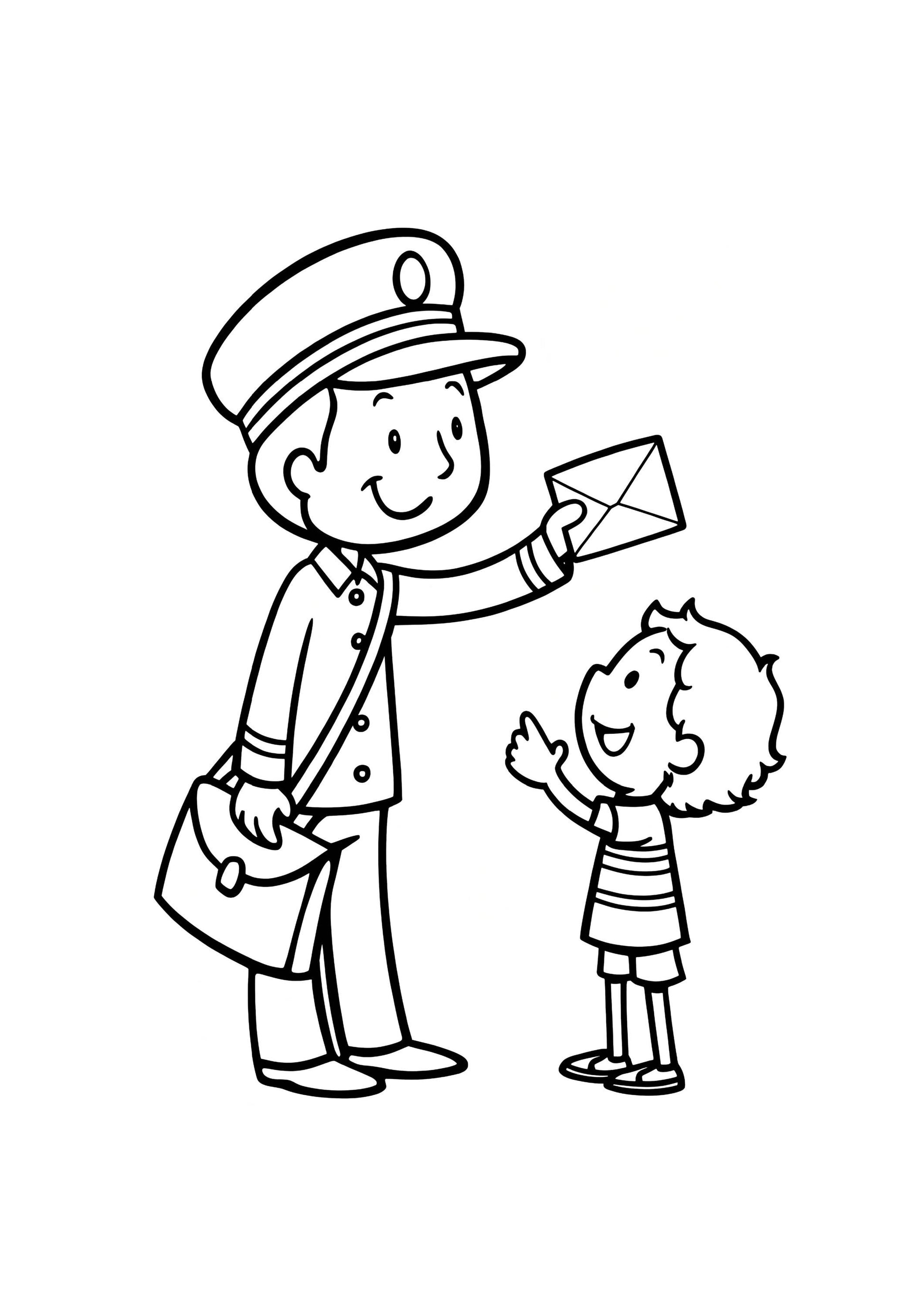 Postman Coloring Book for Kids – 25 Printable A4 Pages – Fun and Educational Mail Carrier Illustrations – Digital PDF Download
