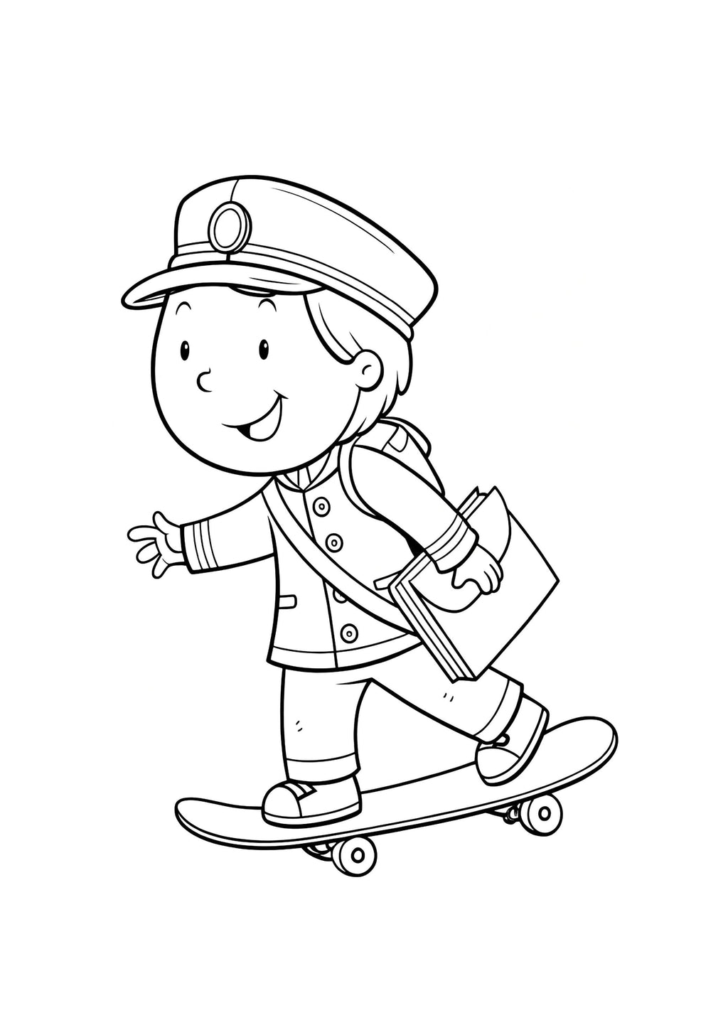 Postman Coloring Book for Kids – 25 Printable A4 Pages – Fun and Educational Mail Carrier Illustrations – Digital PDF Download