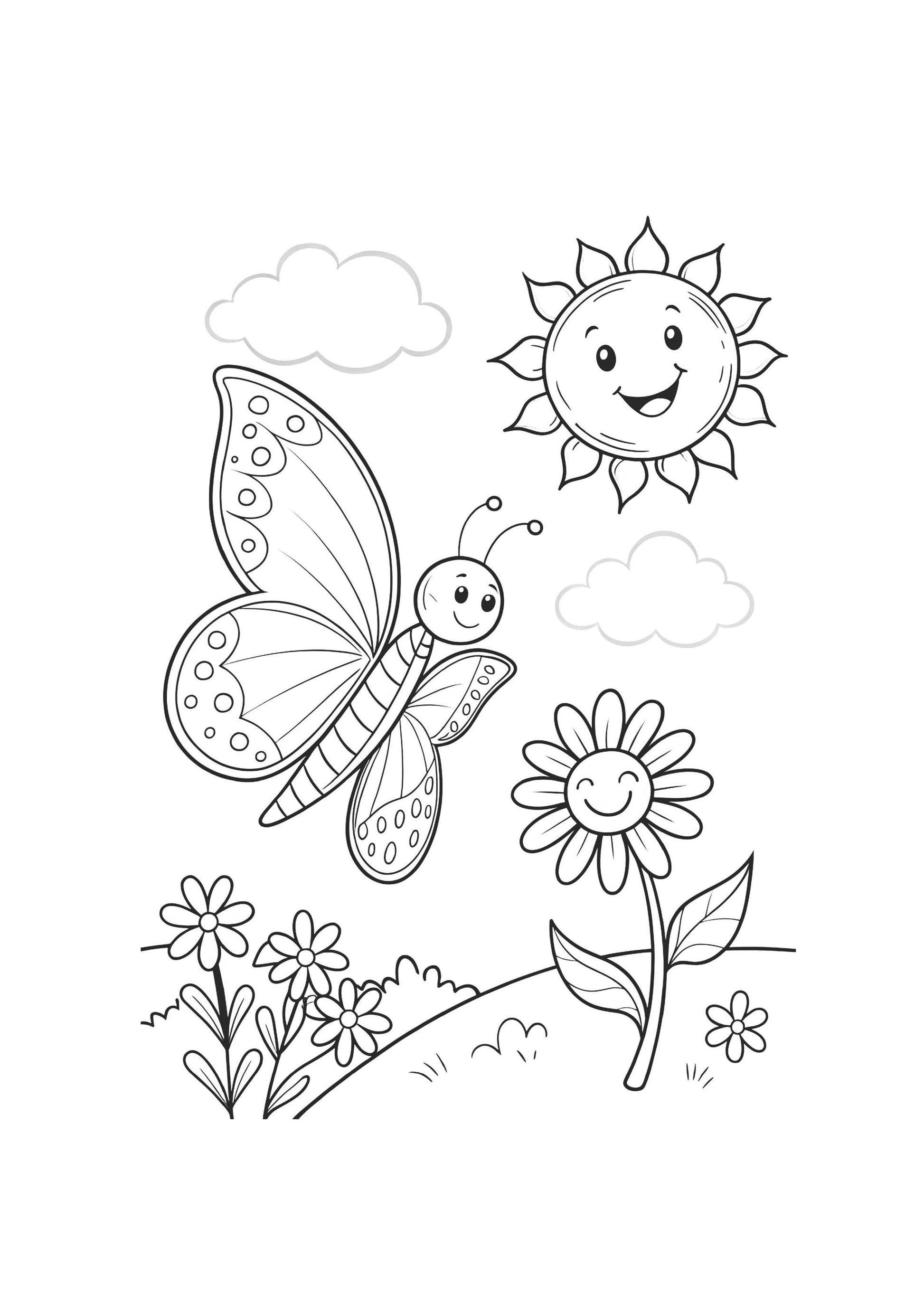 Butterfly Coloring Book for Kids – 20 Printable A4 Pages – Digital PDF Nature Coloring Activity – Insect Theme Educational Fun