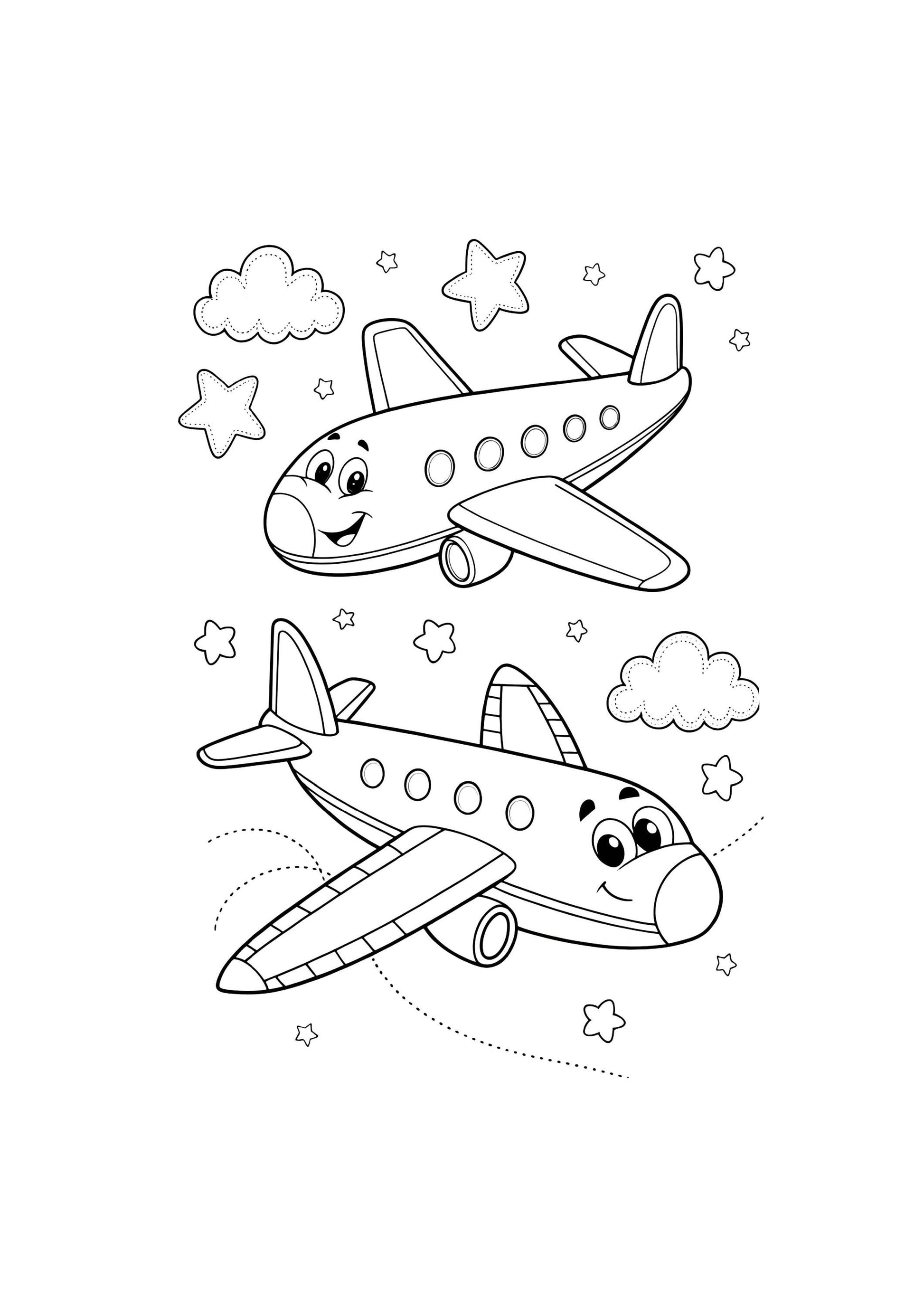 Aeroplane Coloring Book for Kids – 35 Printable A4 Airplane Pages – Fun Transportation Coloring Activity for Toddlers and Children
