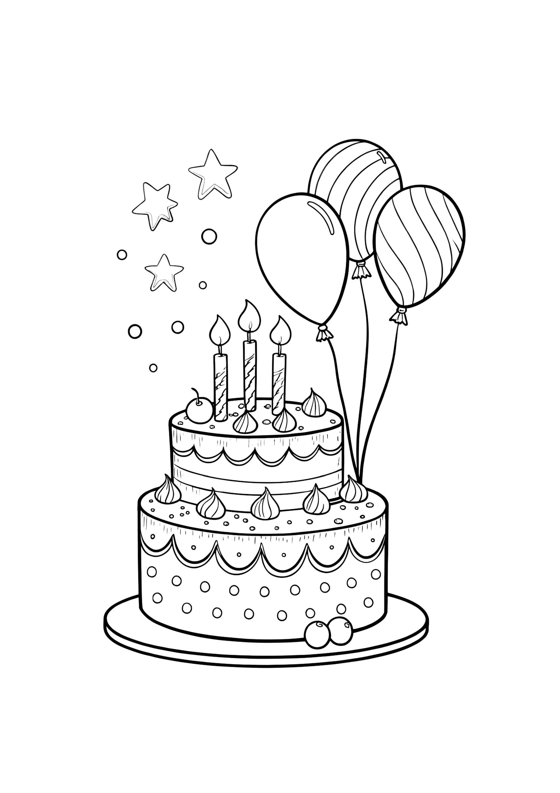 Cakes Coloring Book for Kids – 35 Printable A4 Pages – Fun Dessert-Themed PDF Activity Book – Digital Download