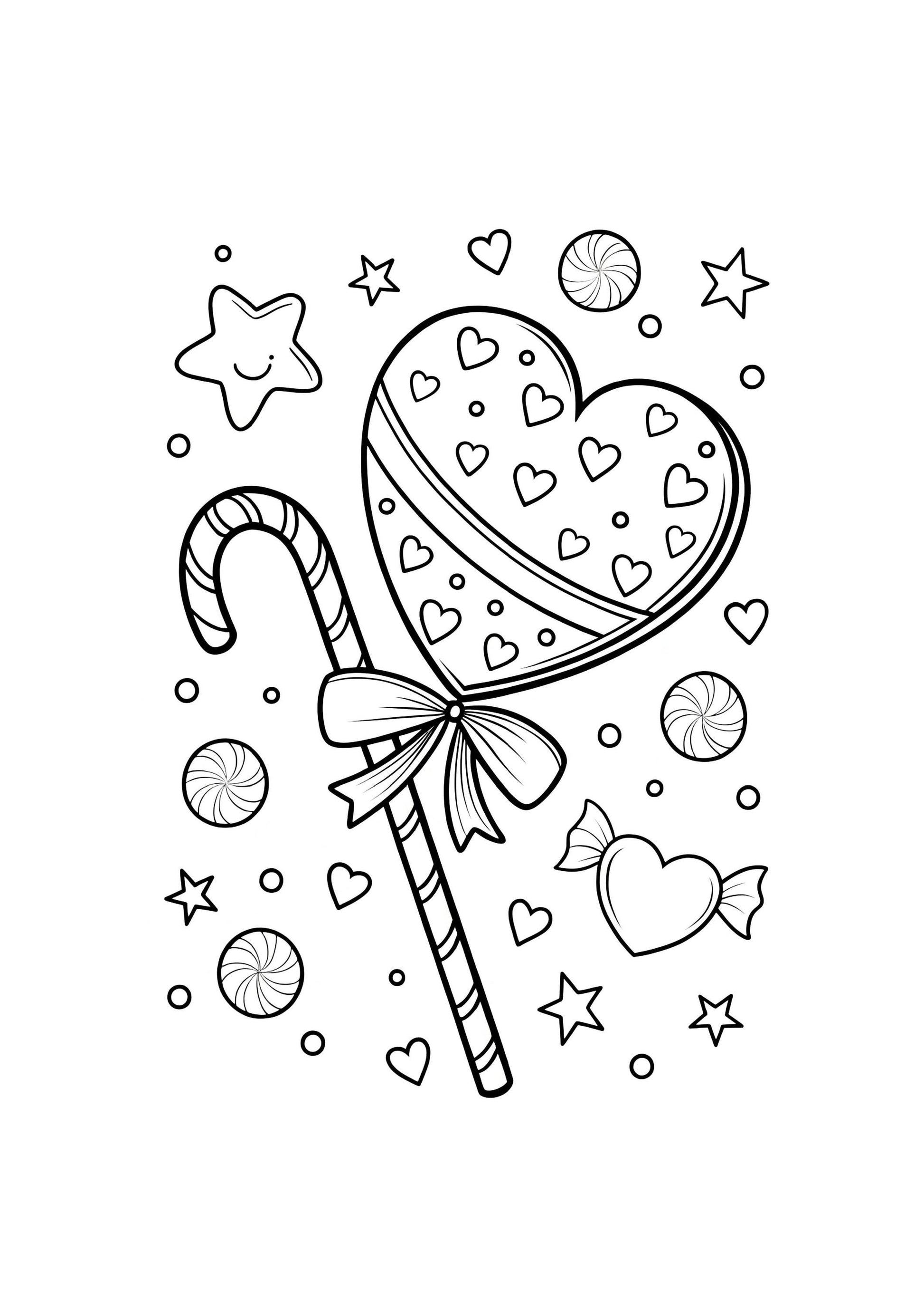 Candies Coloring Book for Kids – 40 Printable A4 Pages – Fun Sweet Treats Coloring Activity – Digital PDF Download