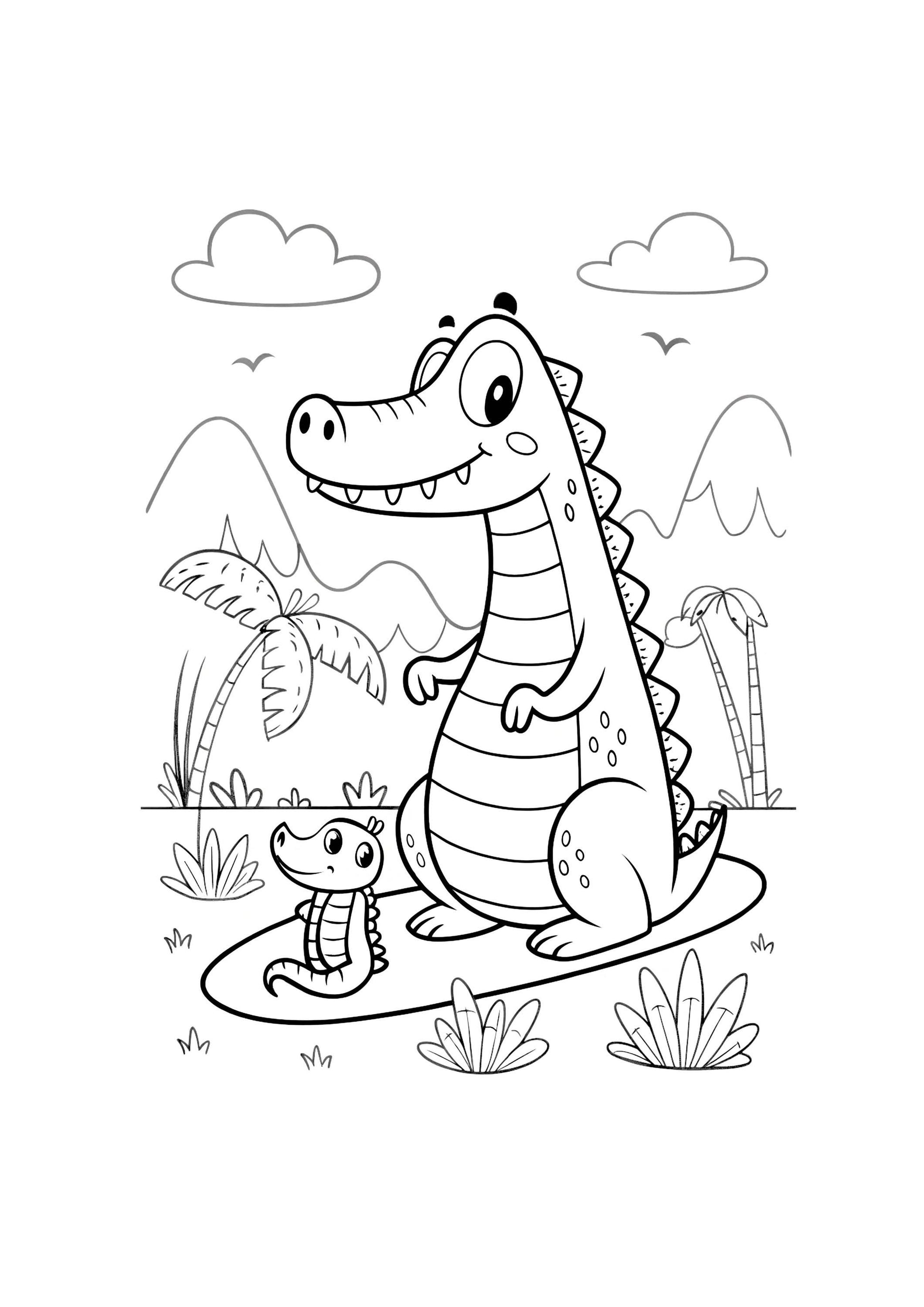Crocodile Coloring Book for Kids | Printable Jungle & Animal Activity Sheets | Digital Download for Toddlers Preschoolers