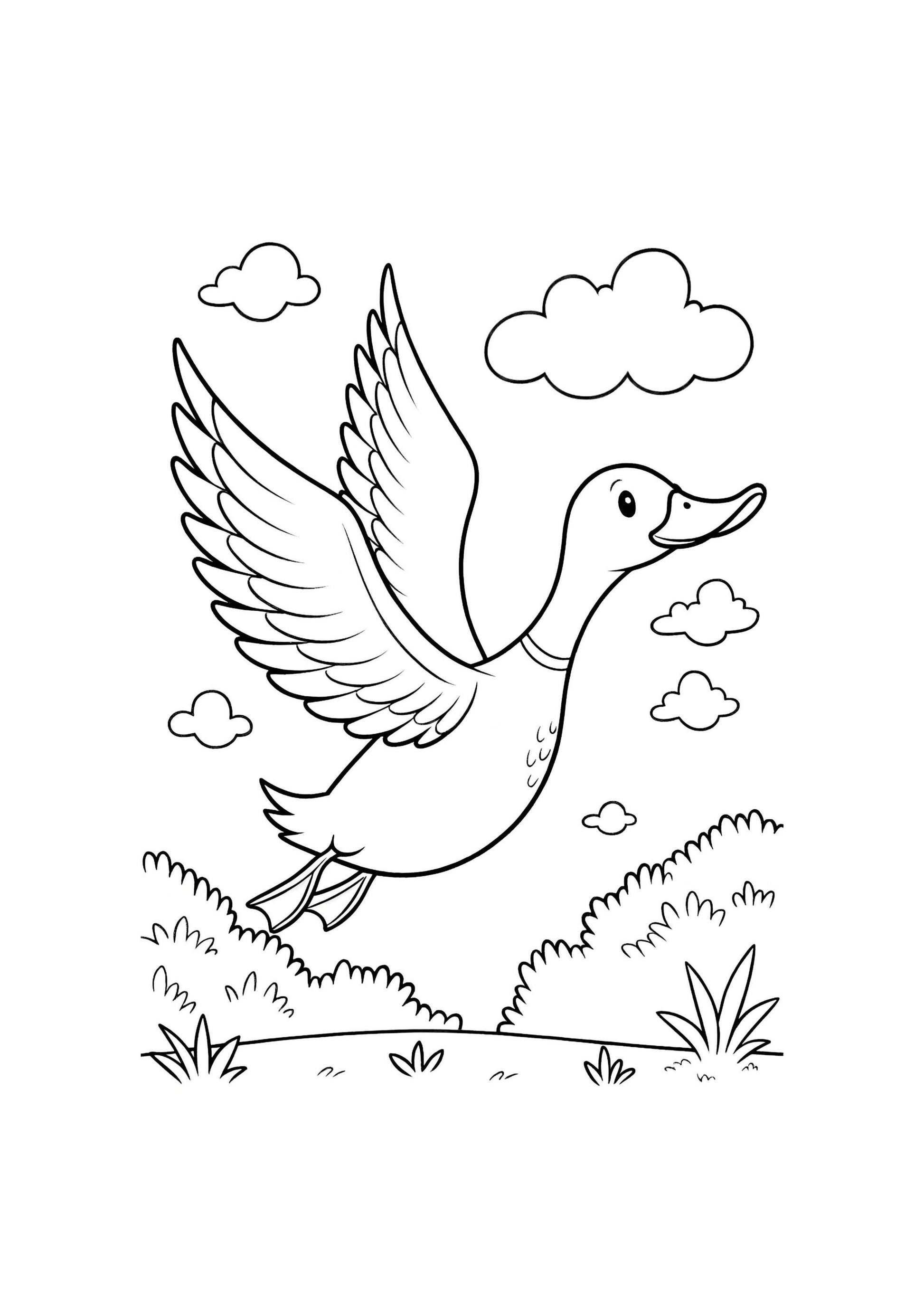 Duck Coloring Book for Kids – 50 Printable A4 Pages – Cute and Fun Duck Illustrations – Digital PDF Download