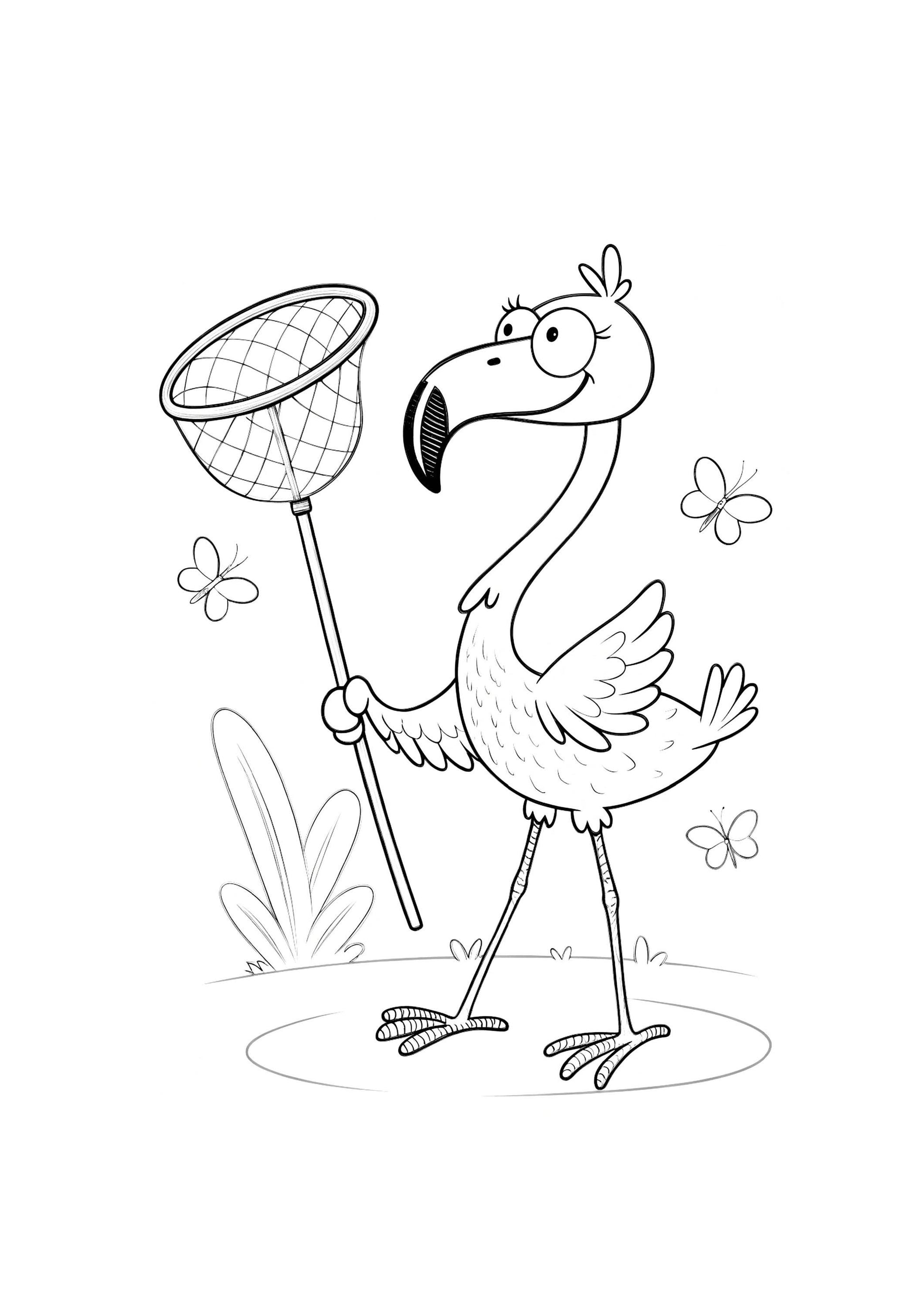 Flamingo Coloring Book for Kids – 48 Printable A4 Pages – Elegant Flamingo Illustrations – Digital PDF Download