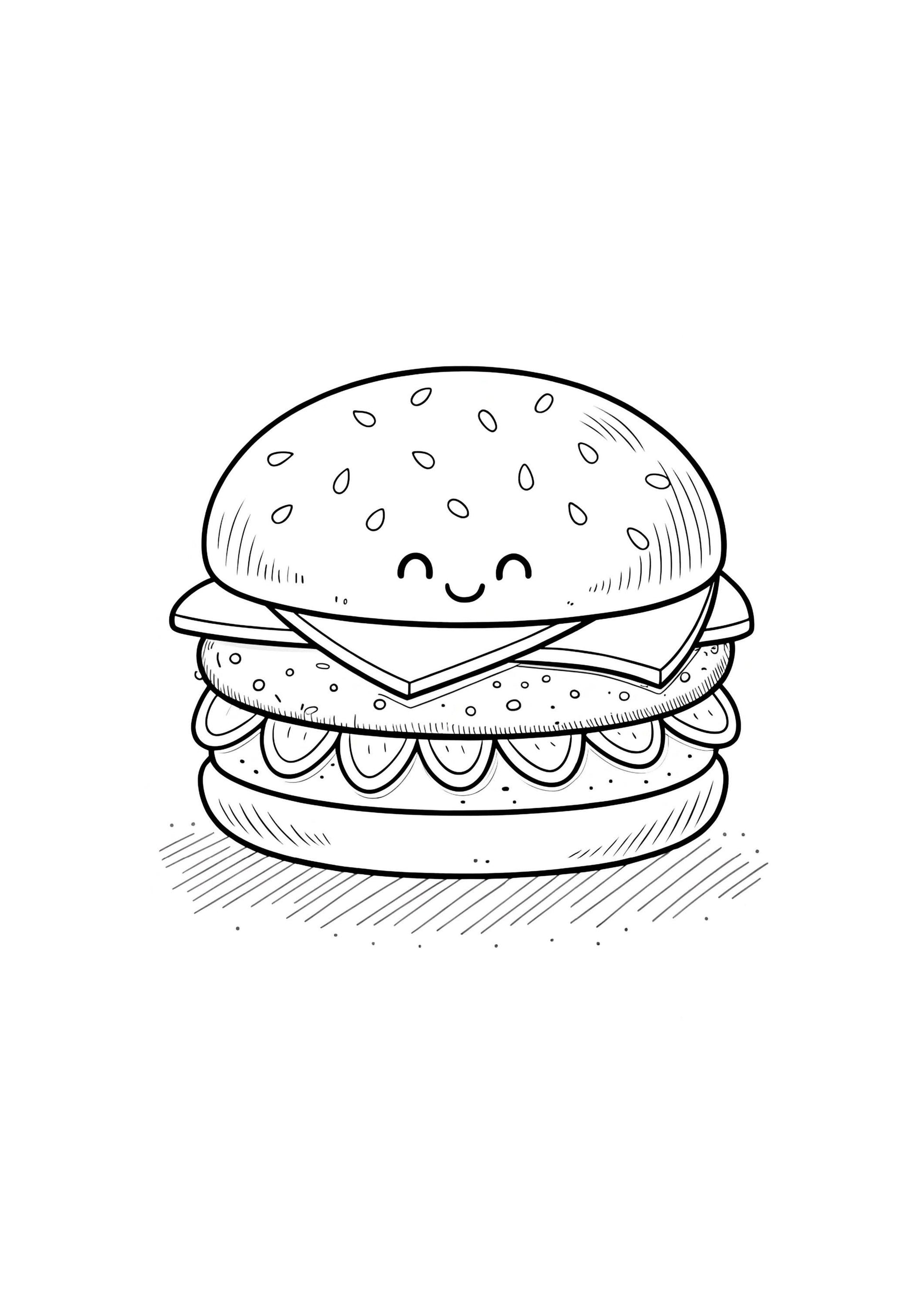 Food Coloring Book for Kids – 40 Printable A4 Pages – Fun and Tasty Food Illustrations – Digital PDF Download