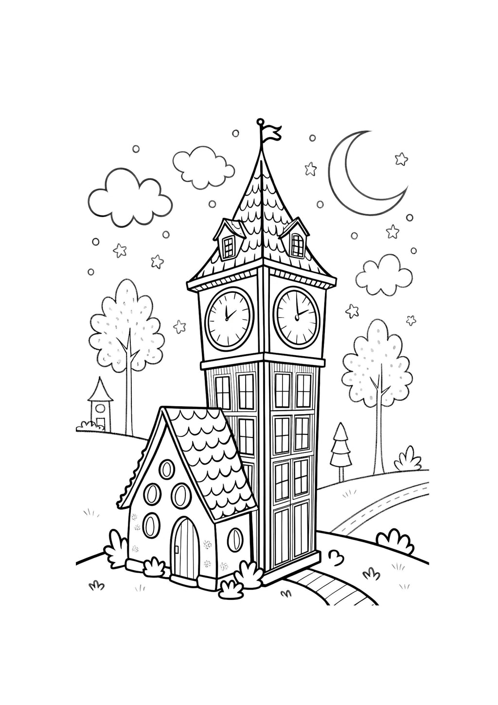 House Coloring Book for Kids – 30 Printable A4 Pages – Fun and Detailed House Illustrations – Digital PDF Download