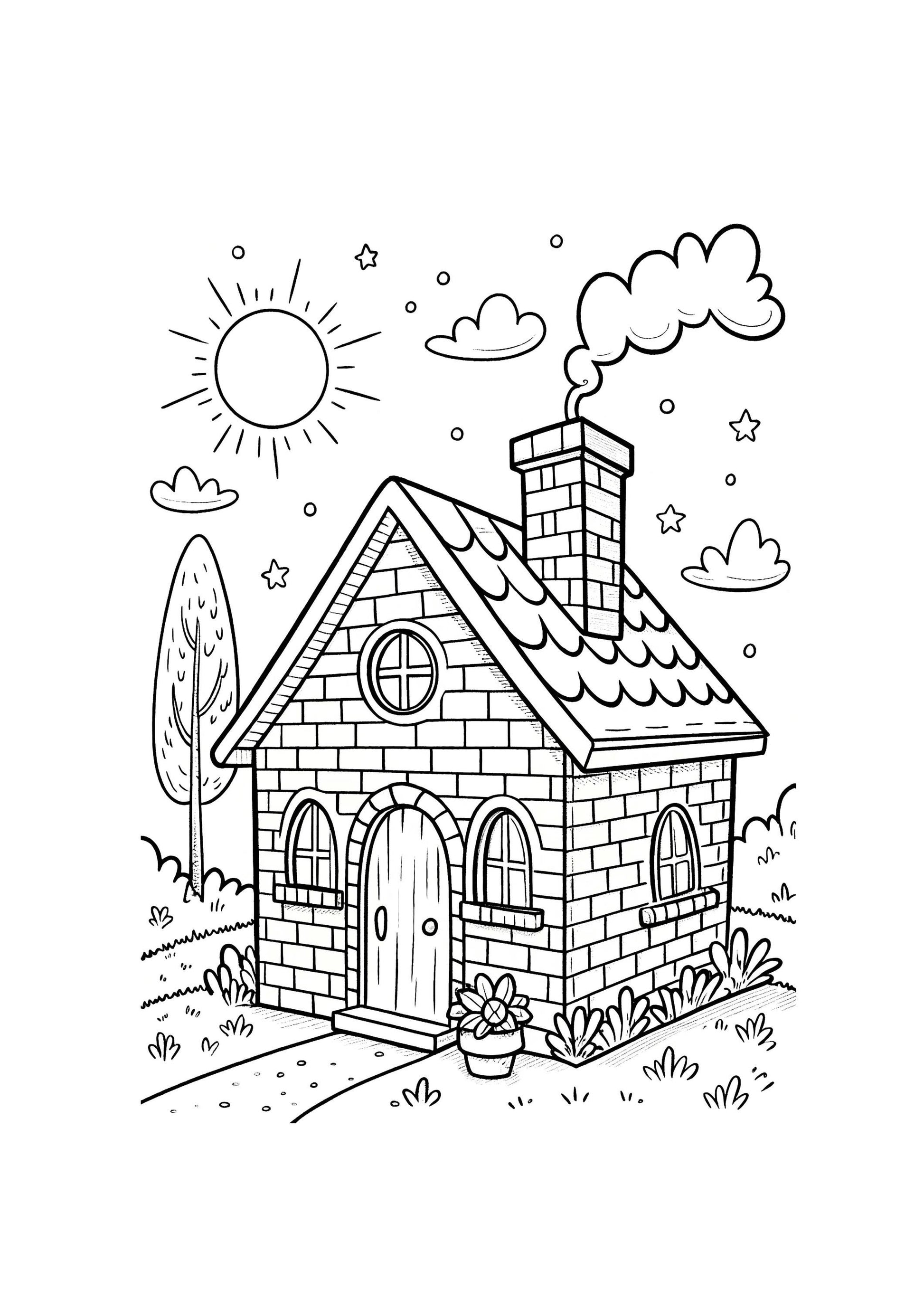 House Coloring Book for Kids – 30 Printable A4 Pages – Fun and Detailed House Illustrations – Digital PDF Download