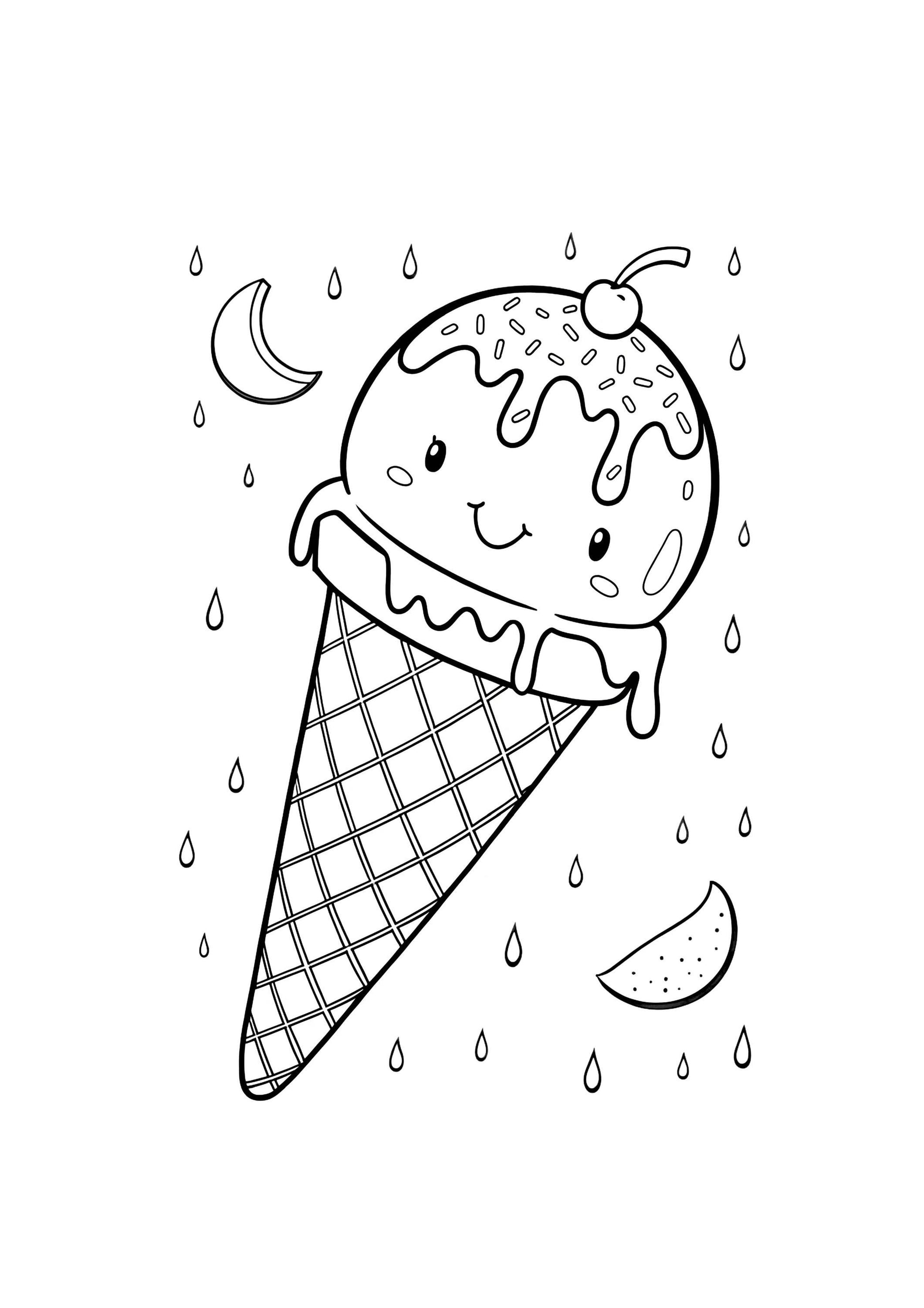 Ice Cream Coloring Book for Kids – 50 Printable A4 Pages – Delicious and Fun Ice Cream Illustrations – Digital PDF Download