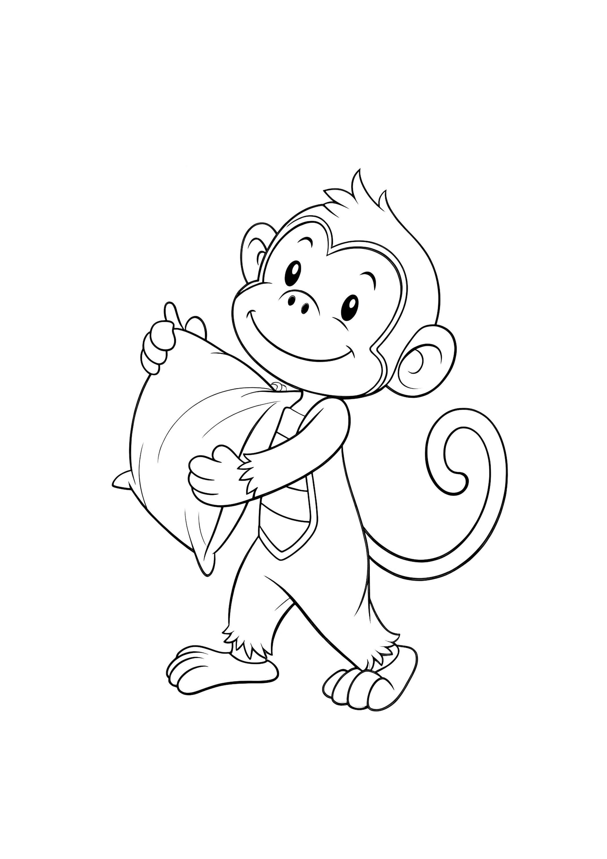 Monkey Coloring Book for Kids – 50 Printable A4 Pages – Playful and Fun Monkey Illustrations – Digital PDF Download