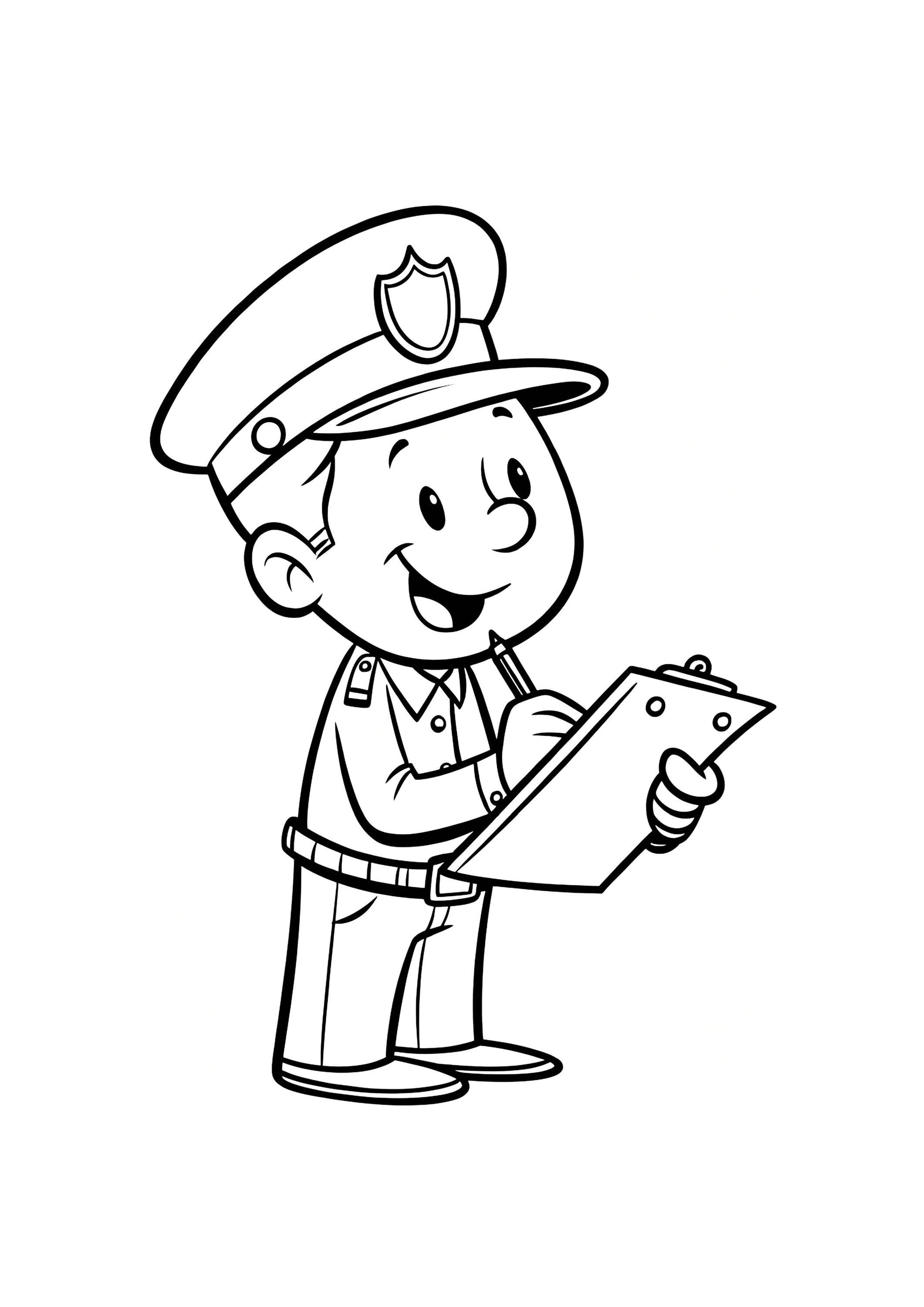 Policeman Coloring Book for Kids – 50 Printable A4 Pages – Fun and Educational Police Officer Illustrations – Digital PDF Download