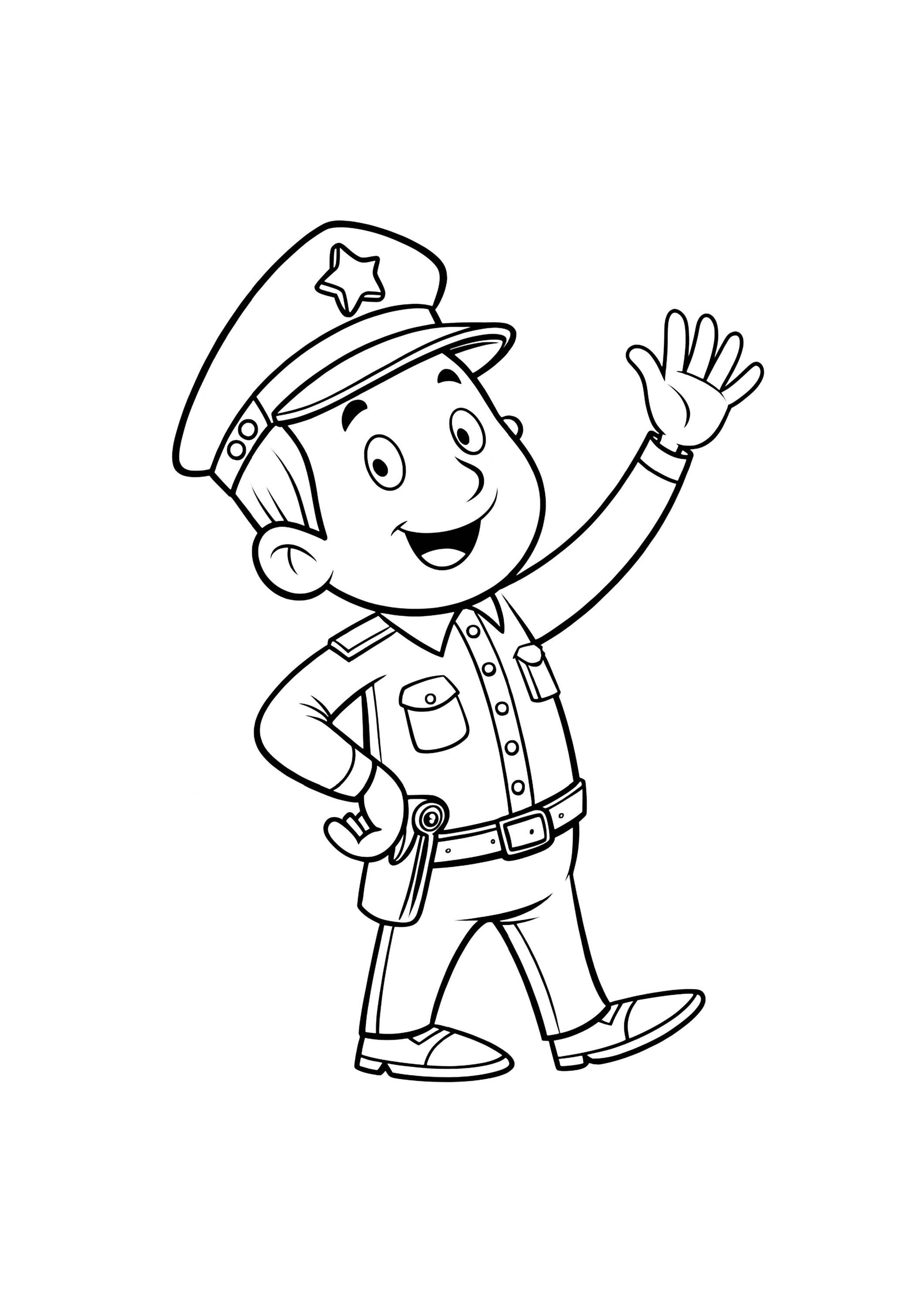 Policeman Coloring Book for Kids – 50 Printable A4 Pages – Fun and Educational Police Officer Illustrations – Digital PDF Download