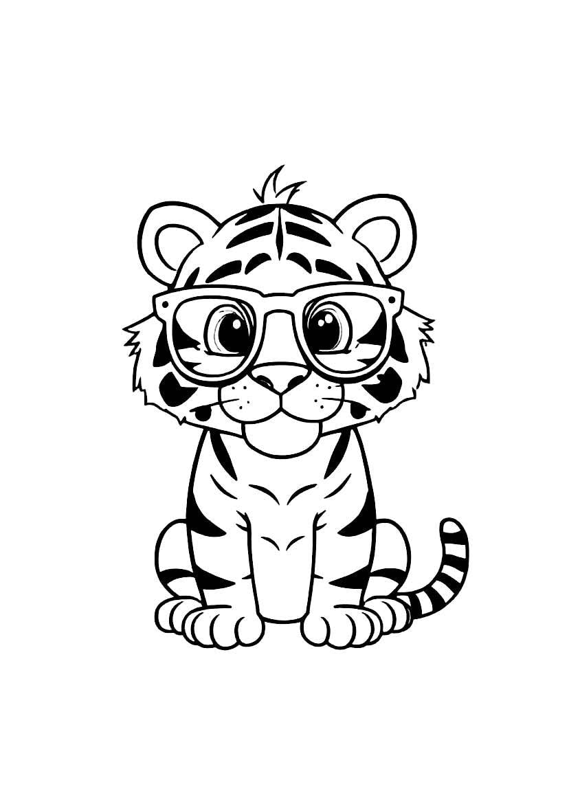 Tiger Coloring Book for Kids – 50 Printable A4 Pages – Majestic and Fun Tiger Illustrations – Digital PDF Download
