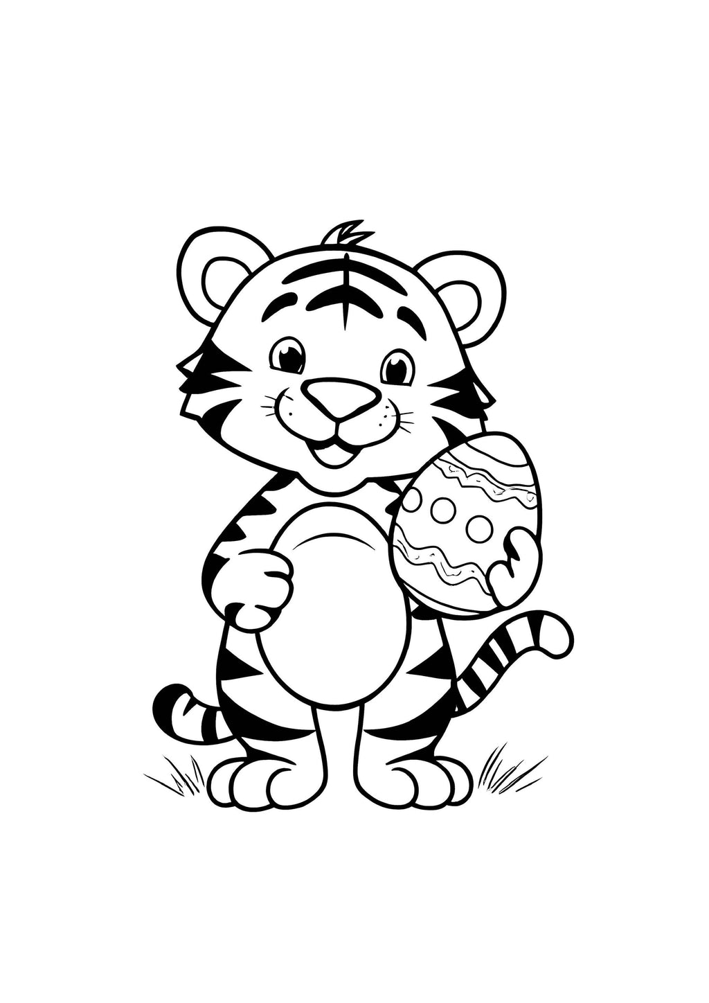Tiger Coloring Book for Kids – 50 Printable A4 Pages – Majestic and Fun Tiger Illustrations – Digital PDF Download