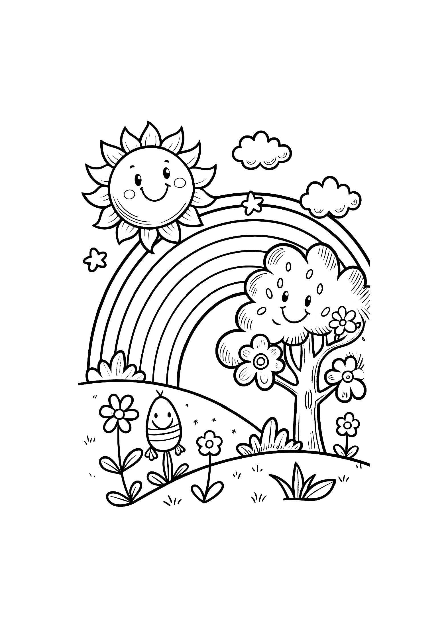 Colors & Rainbows Coloring Book for Kids – 20 Printable A4 Pages – Fun and Educational Coloring Pages – Digital PDF Download