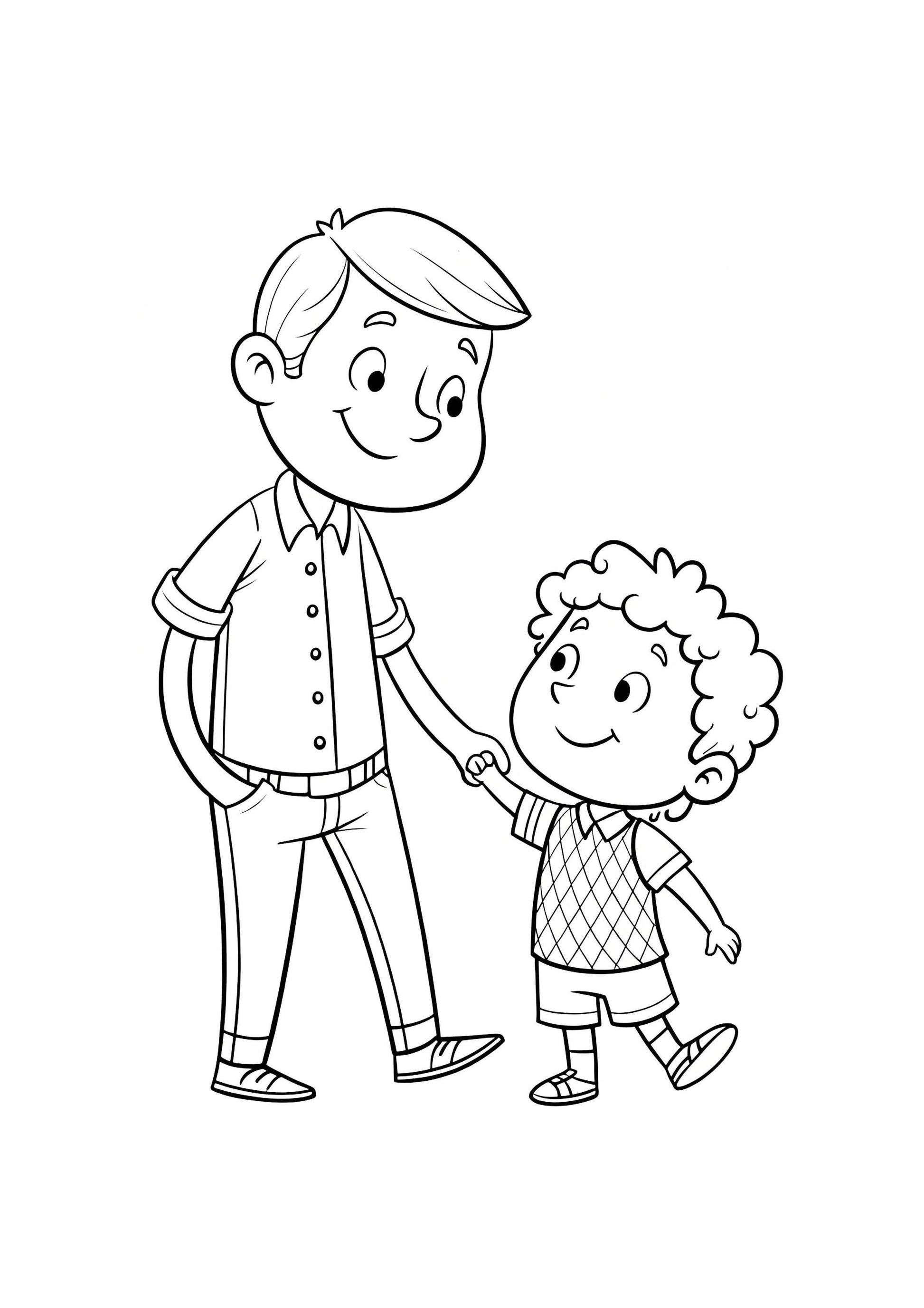 Cute Father and Son Coloring Book – 80 Printable A4 Pages – Heartwarming Family Moments – Digital PDF Download
