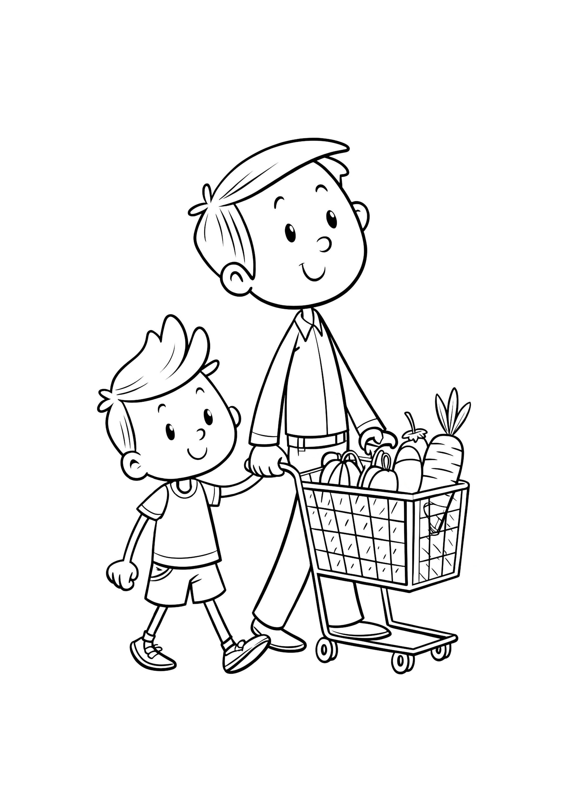 Cute Father and Son Coloring Book – 80 Printable A4 Pages – Heartwarming Family Moments – Digital PDF Download