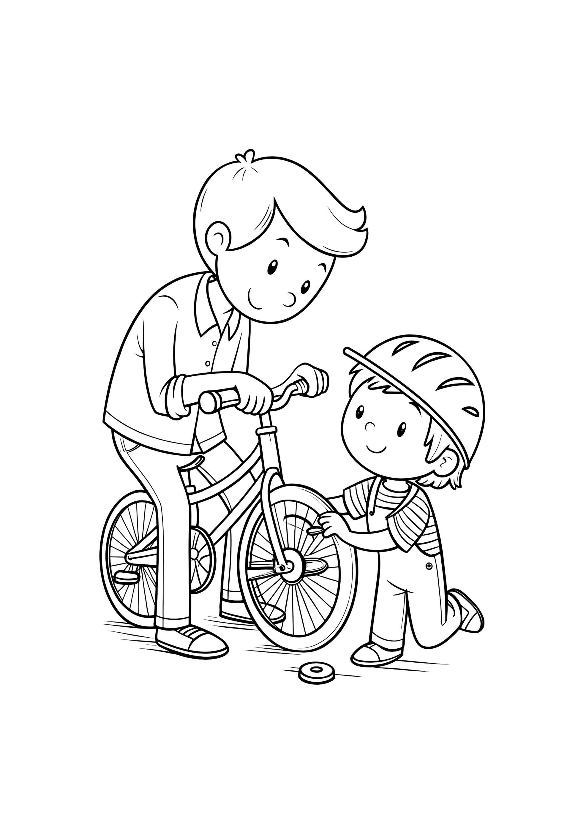 Cute Father and Son Coloring Book – 80 Printable A4 Pages – Heartwarming Family Moments – Digital PDF Download