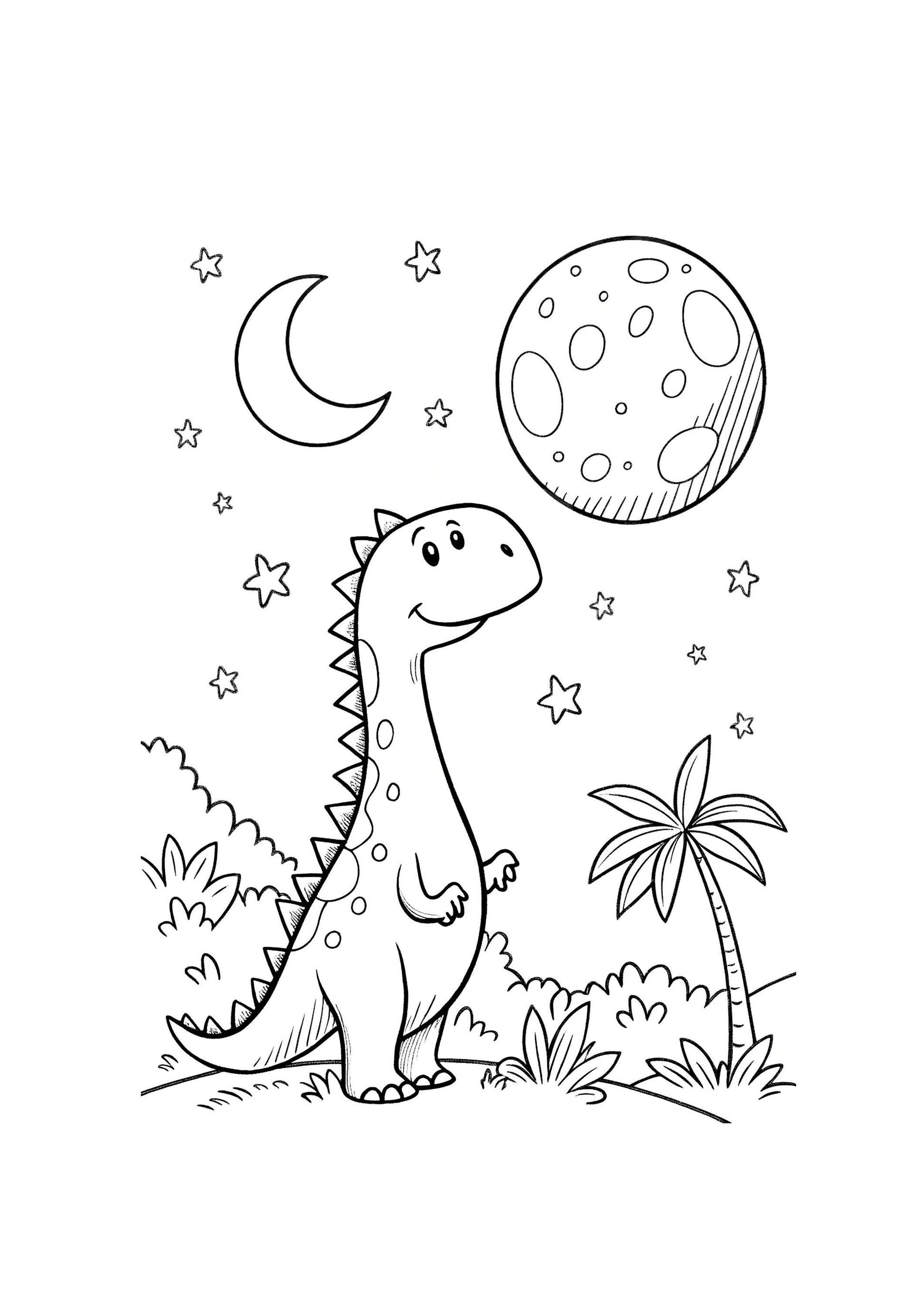 Dino Coloring Book for Kids – 70 Printable A4 Pages – Fun Dinosaur Illustrations – Digital PDF Download