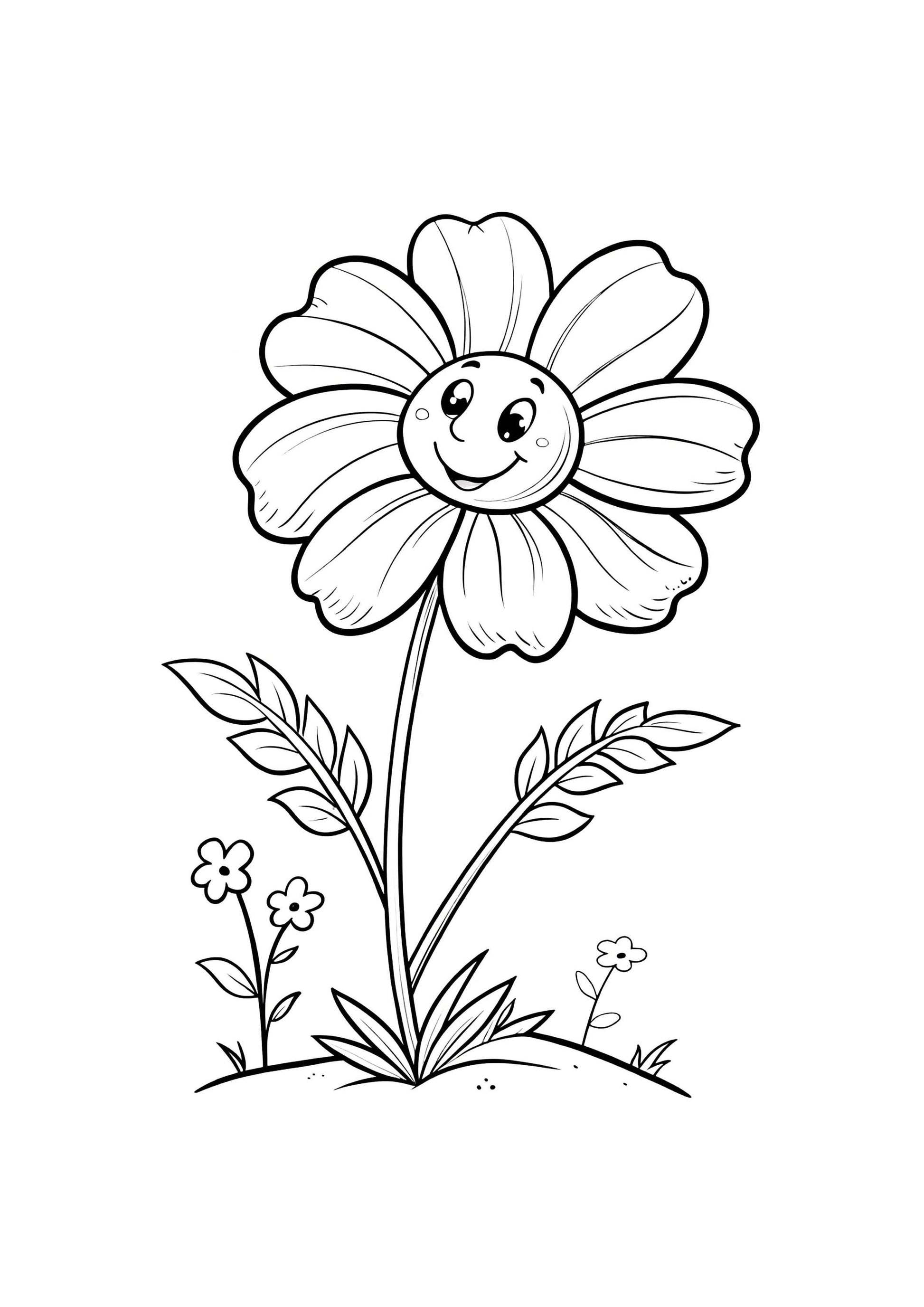 Flowers Coloring Book for Kids – 80 Printable A4 Pages – Beautiful Floral Illustrations – Digital PDF Download