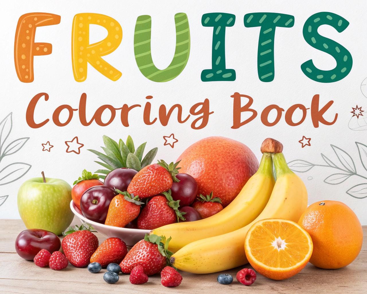 Fruits Coloring Book for Kids | Printable Fruit & Healthy Eating Activity Sheets | Digital Download for Toddlers  Preschoolers