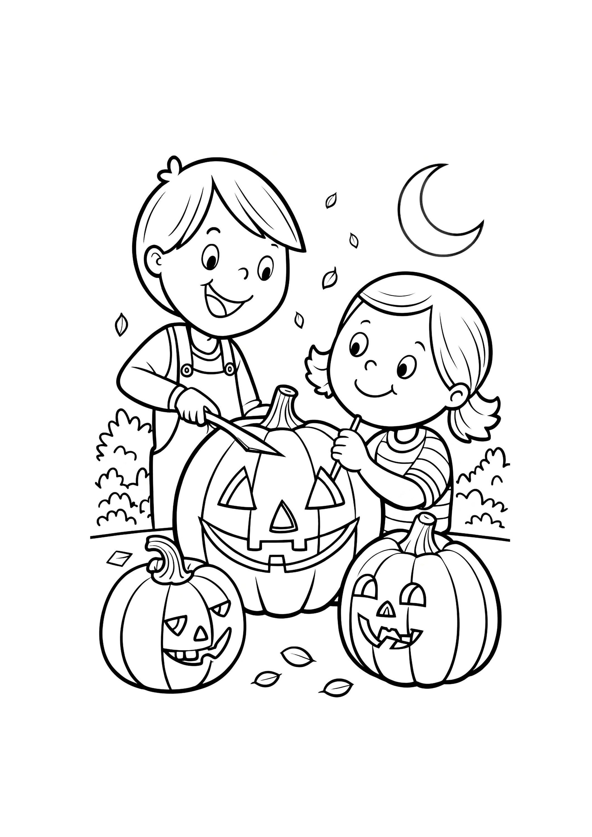 Halloween Coloring Book for Kids – 50 Printable A4 Pages – Spooky and Fun Halloween Illustrations – Digital PDF Download